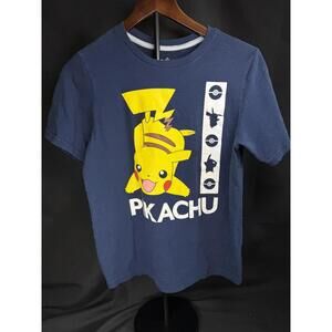 Pokemon Pikachu Shirt Youth XL 14-16 Navy Blue Graphic Short Sleeve Crewneck Tee